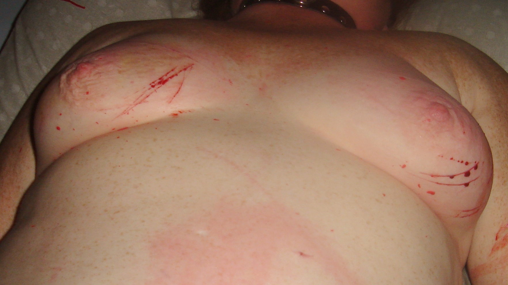 Cutting BBW Slave's Bleeding Ass and Bloody Tits — 22