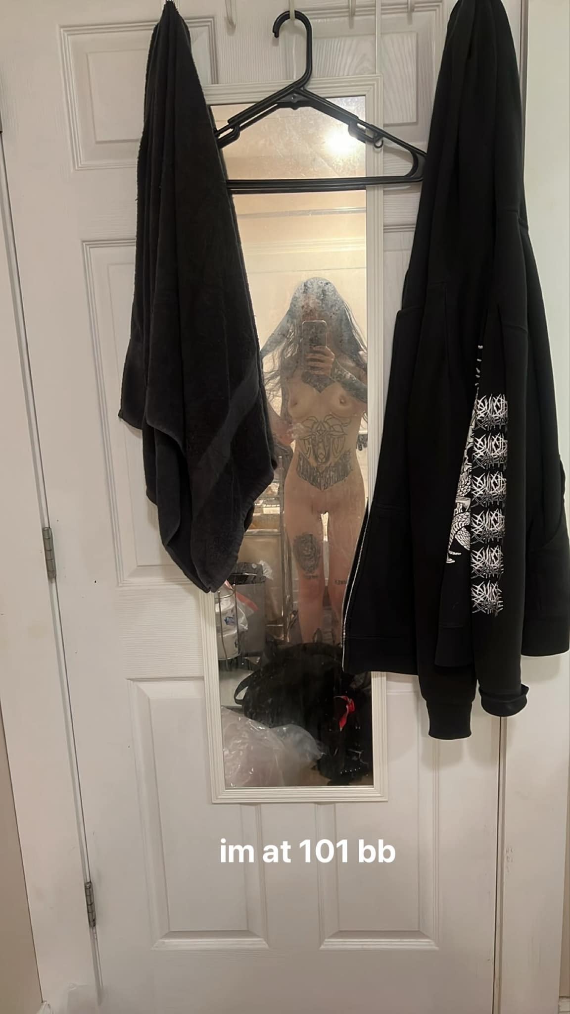 Slutty tattooed emo girl stripping — 32