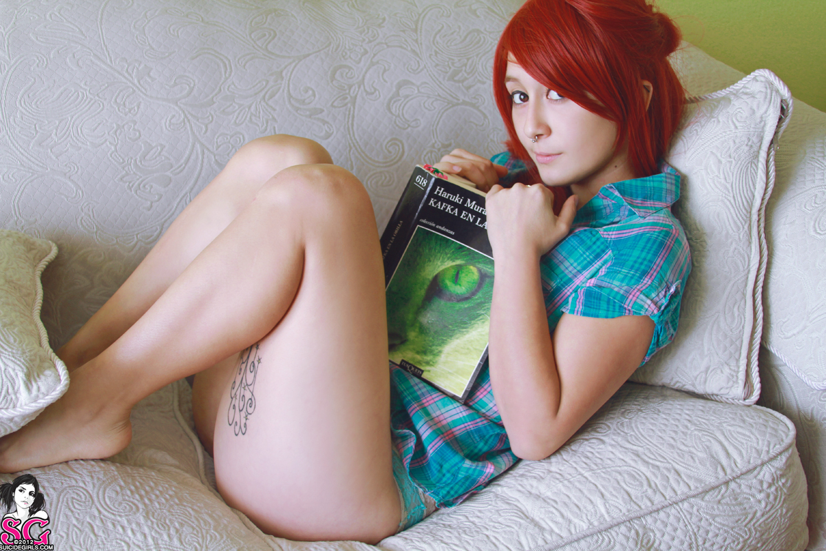 Tattooed Redhead Teen Posing — 28