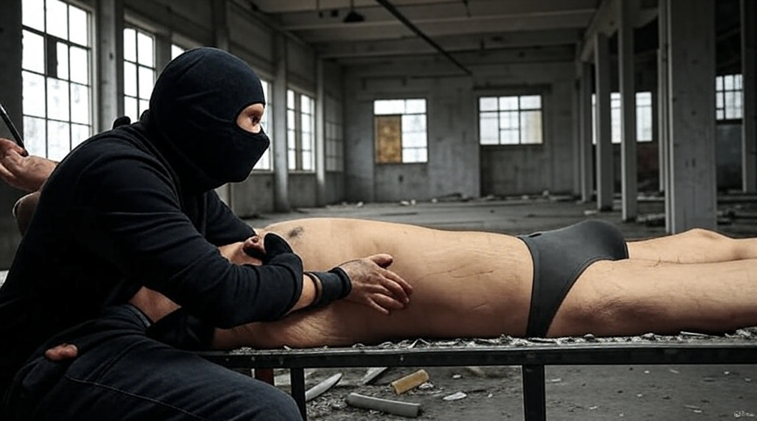 Tied up in a warehouse — 37