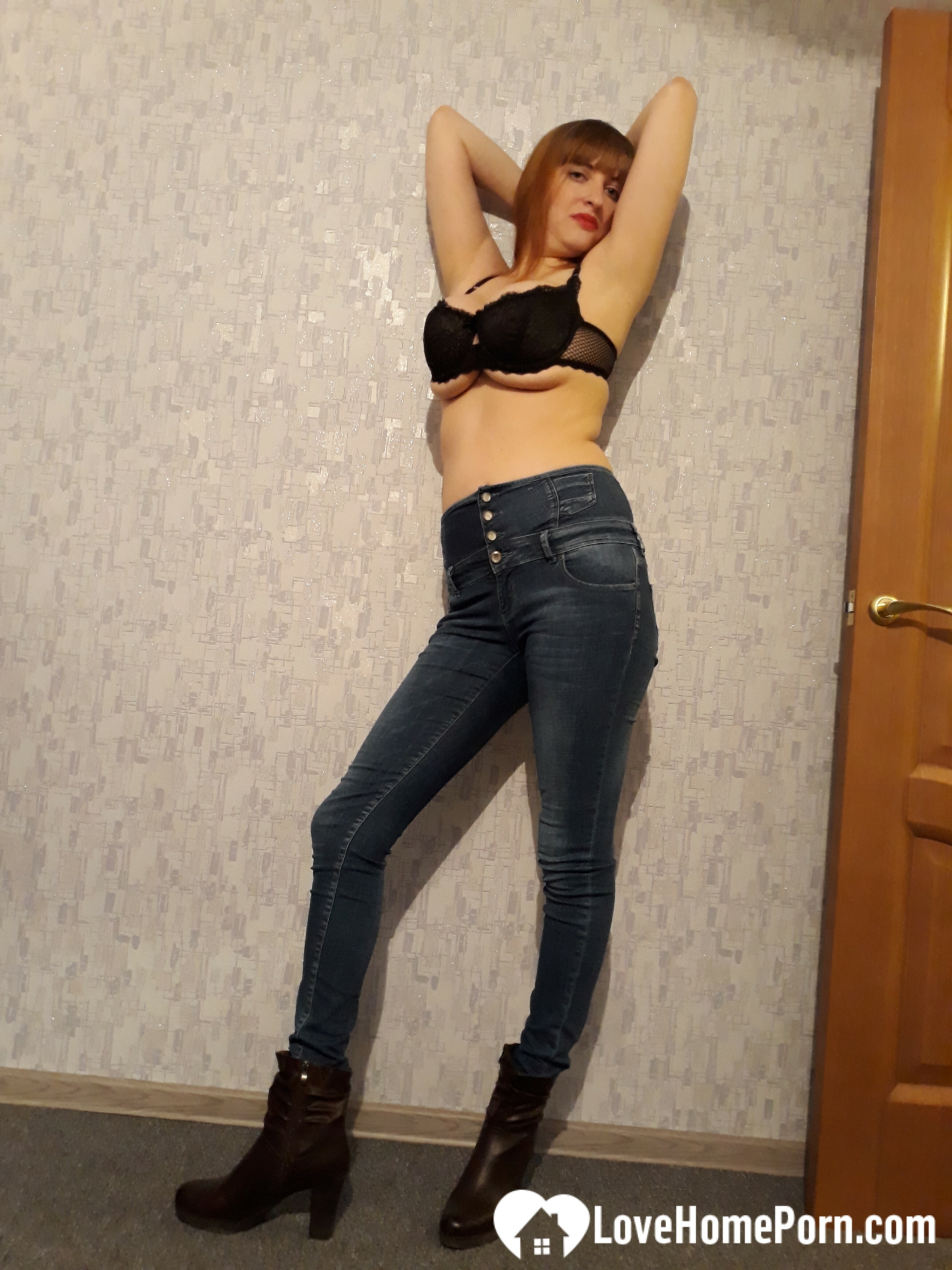 Horny MILF strips jeans to masturbate passionately — 23