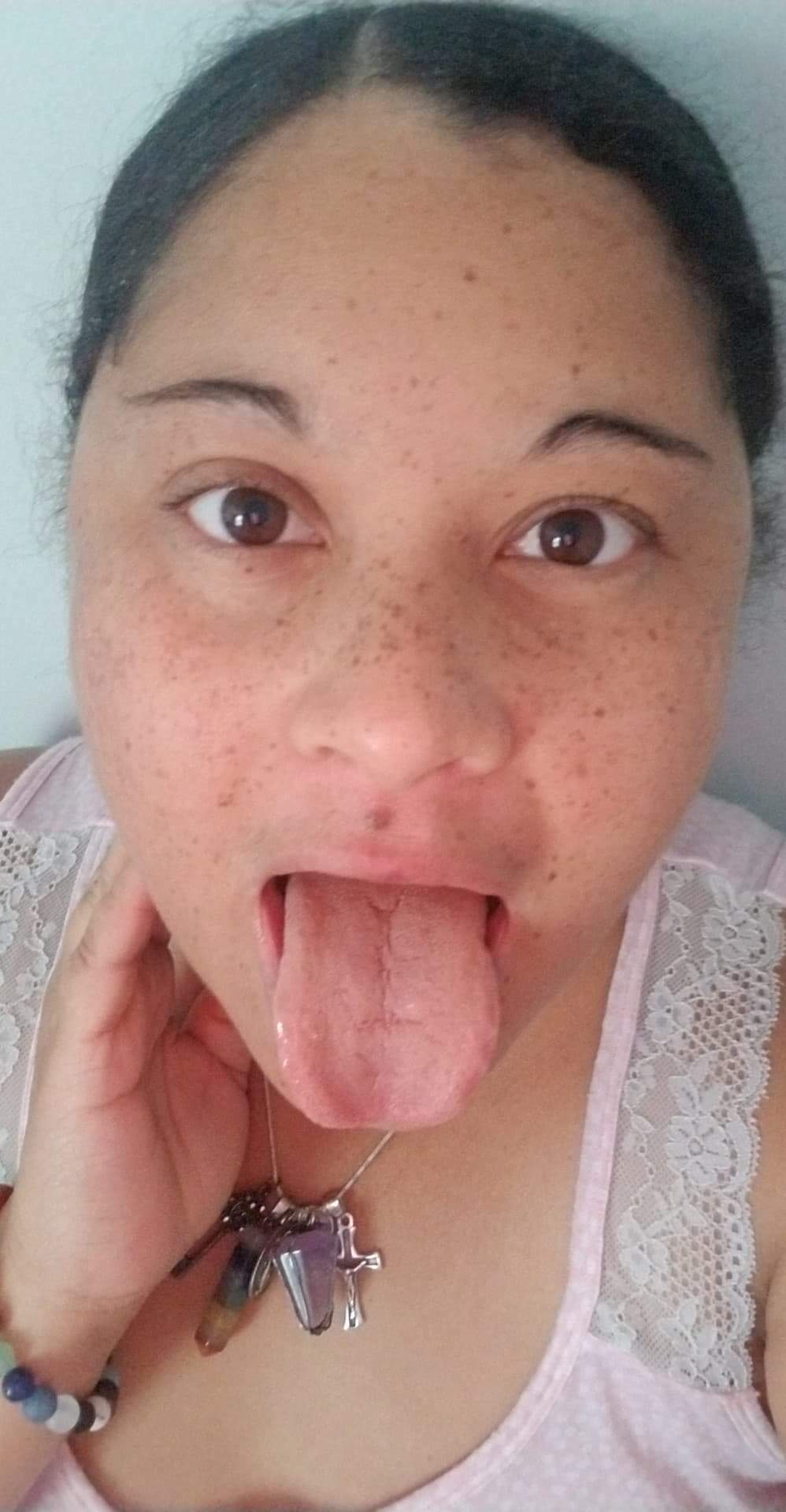 Cum all over my freckles and my tongue daddy! — 12