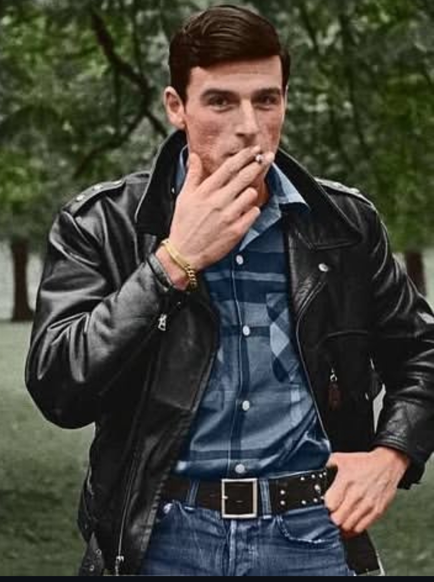 Black leather motorcycle smoke — 11