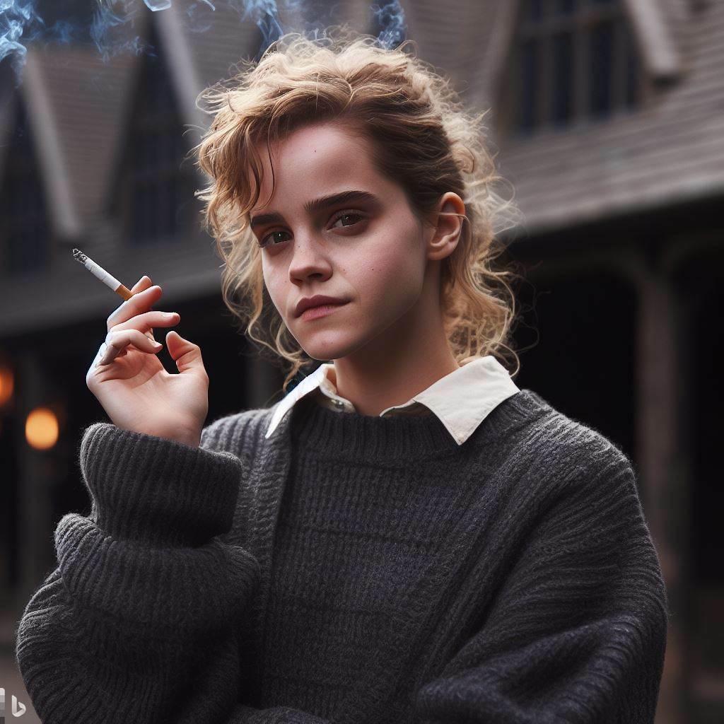 Emma Watson - Hermione - Smoking Fetish AI Art — 12