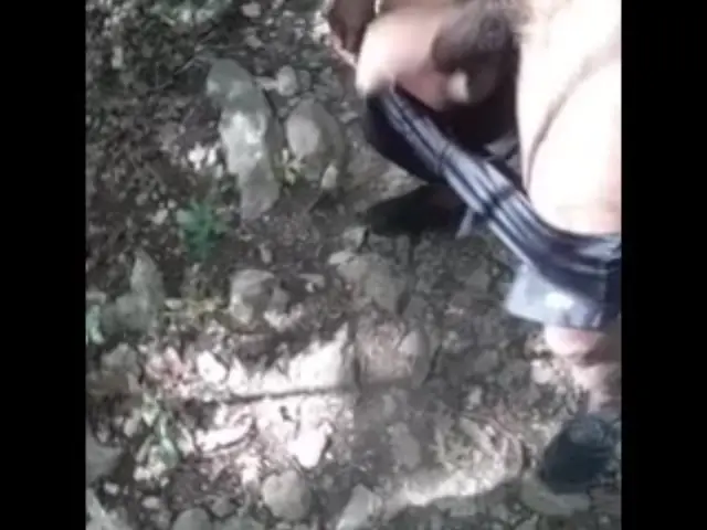 Shaking my FAT BLACK COCK until it gets ROCK HARD while HIKING in PUBLIC