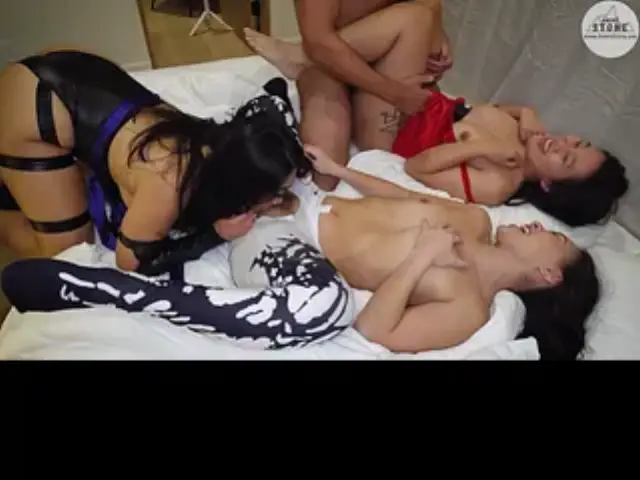 Sexy Asian Cosplayers Jasmine Teaa, Kimmy Kimm & Tofu Share Huge Cock